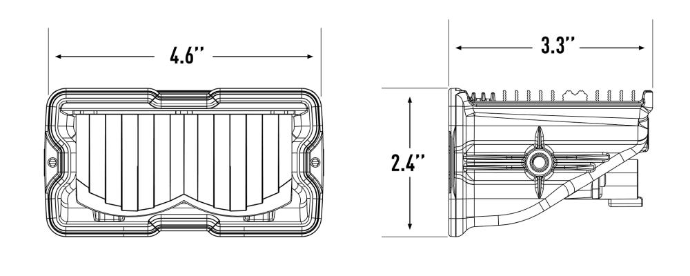 Carbon 2 Spot Yellow dimensions diagram