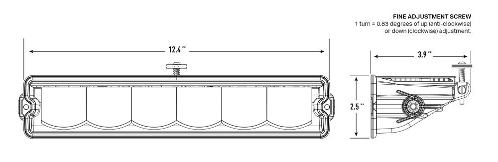 Carbon 6 Spot Yellow dimensions diagram
