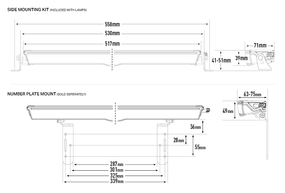 Glide dimensions diagram