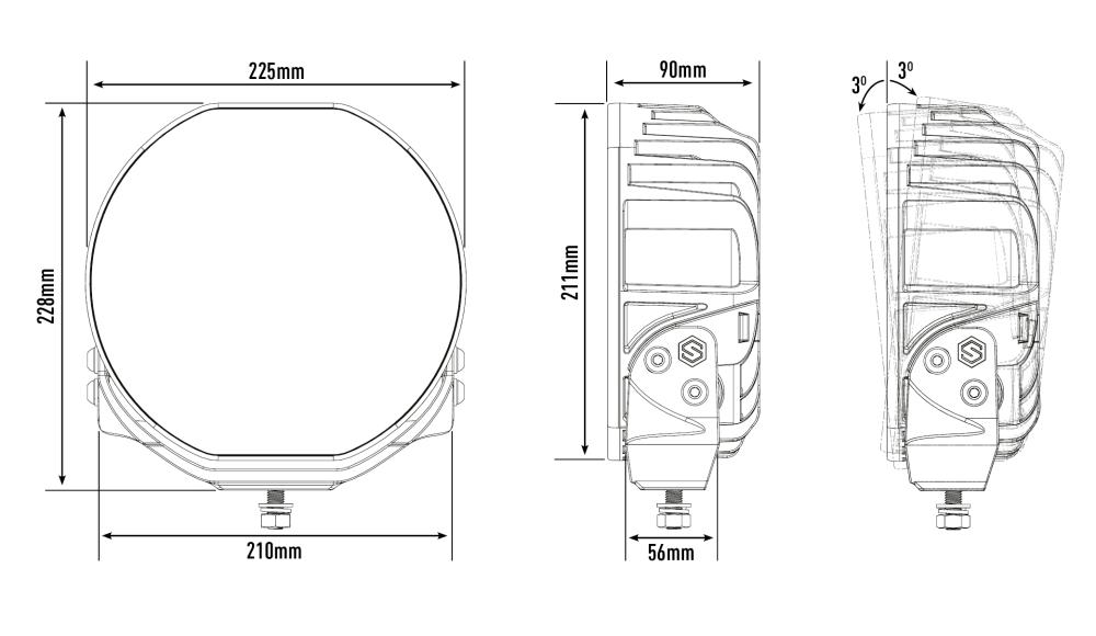 Sentinel 9'' dimensions diagram