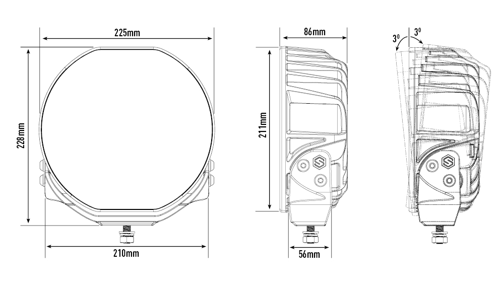 Sentinel 9'' dimensions diagram
