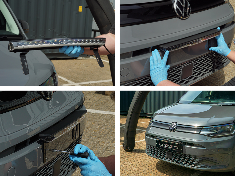 LED light bar license plate mount