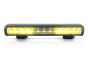 Front view of the lamp face showing the lens and central light source, with the housing and bezel clearly visible.