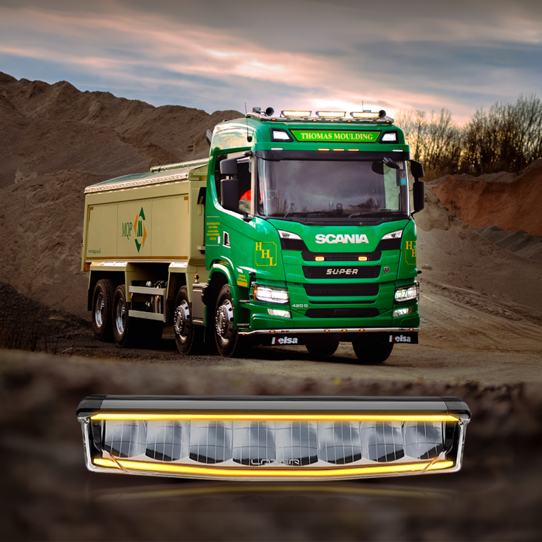 Distinctive position light guides for improved on-road visibility.